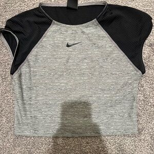 Nike Grey and Black Dri-Fit crop Athletic Tank